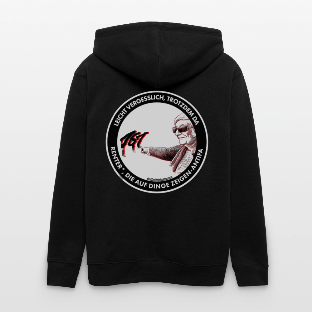 Rentner*innen-Antifa Kapuzenjacke - Unisex & Bio - Schwarz