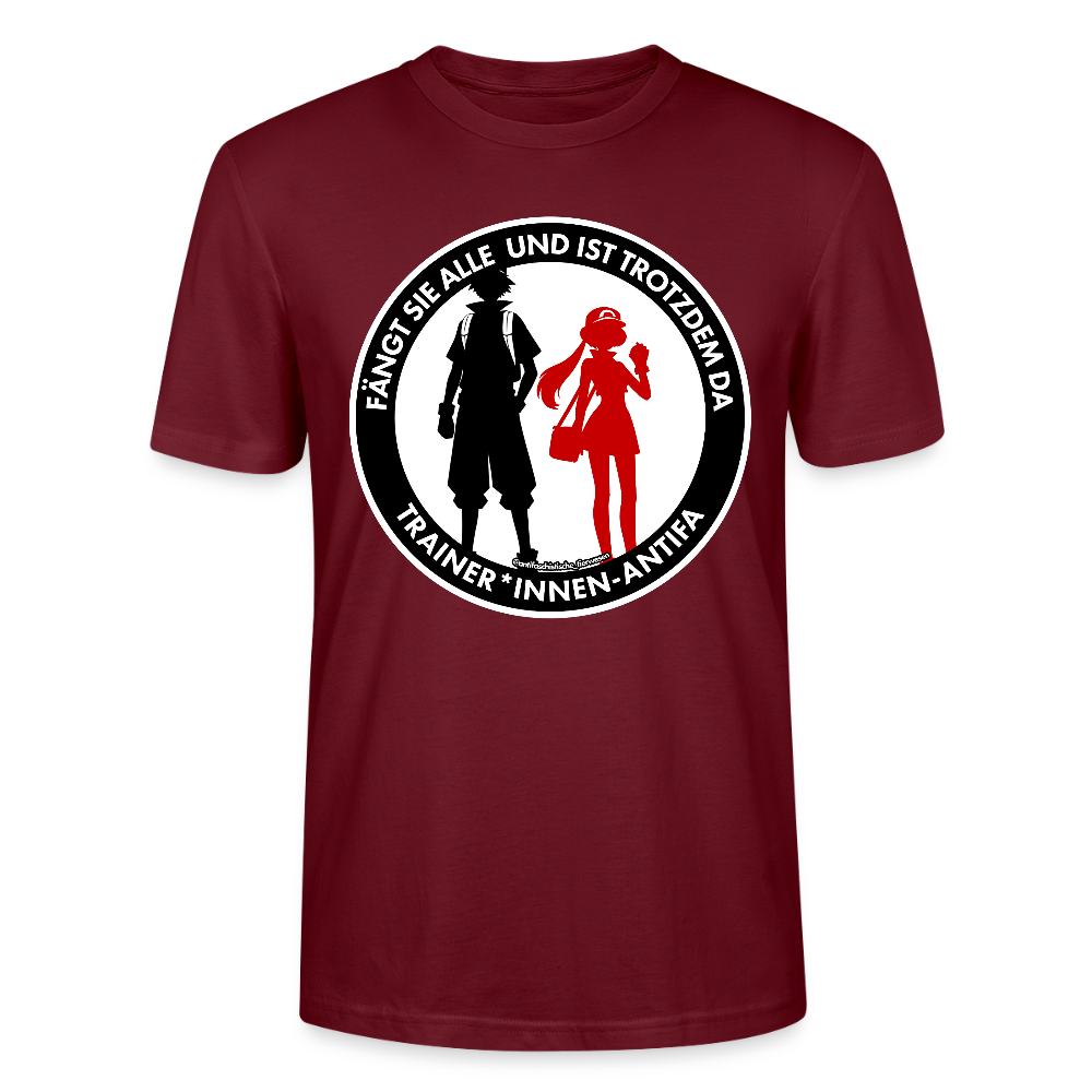 Trainer*innen-Antifa T-Shirt - Unisex & Bio - Burgunderrot