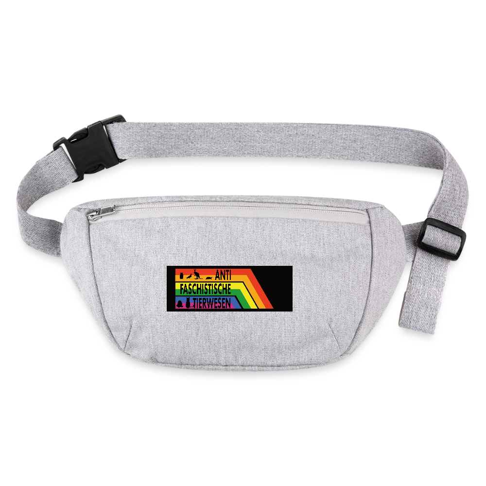 Antifaschistische Tierwesen Gürteltasche - Bio - Grau meliert