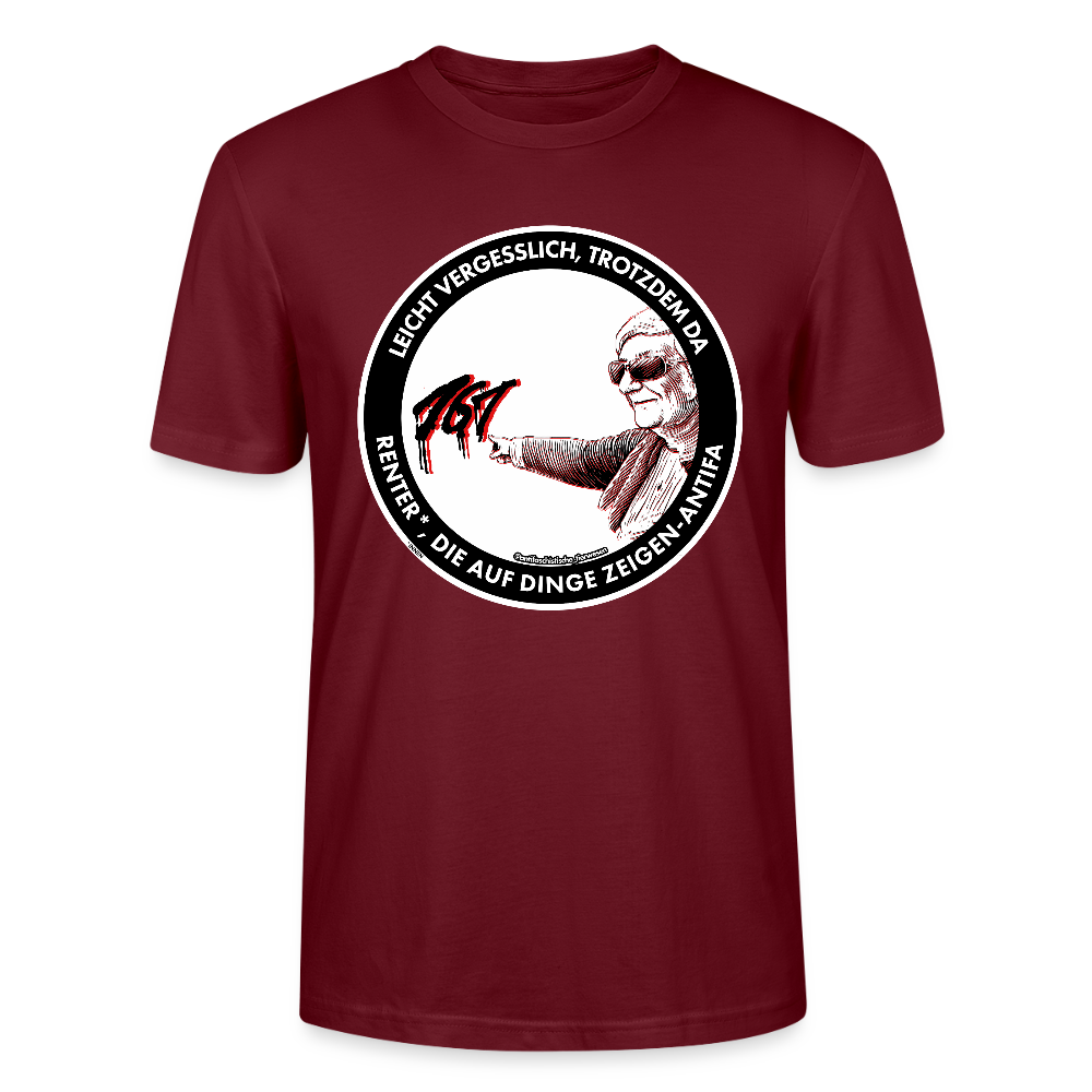 Rentner*innen-Antifa T-Shirt - Unisex & Bio - Burgunderrot