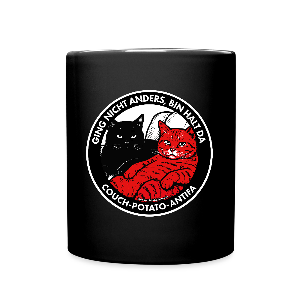 Couch-Potato-Antifa Keramik-Tasse - Schwarz