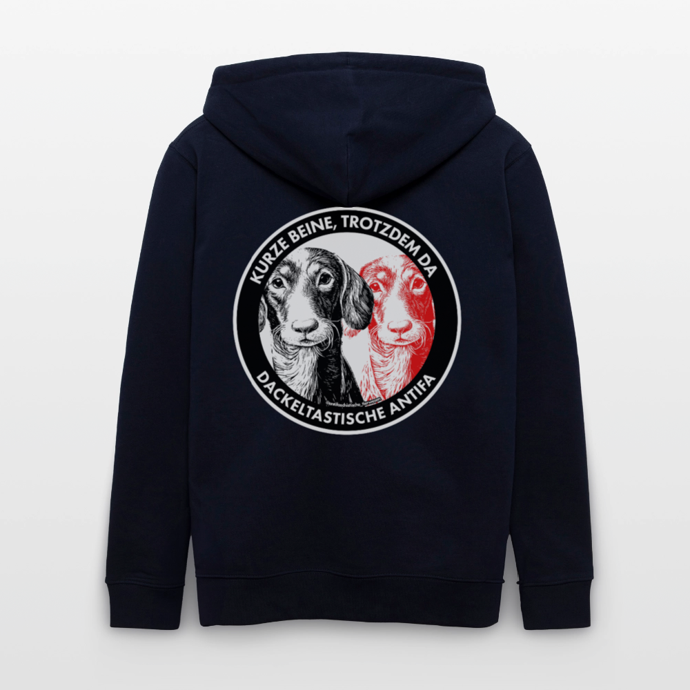 Dackeltastische Antifa Kapuzenjacke - Unisex & Bio - Navy