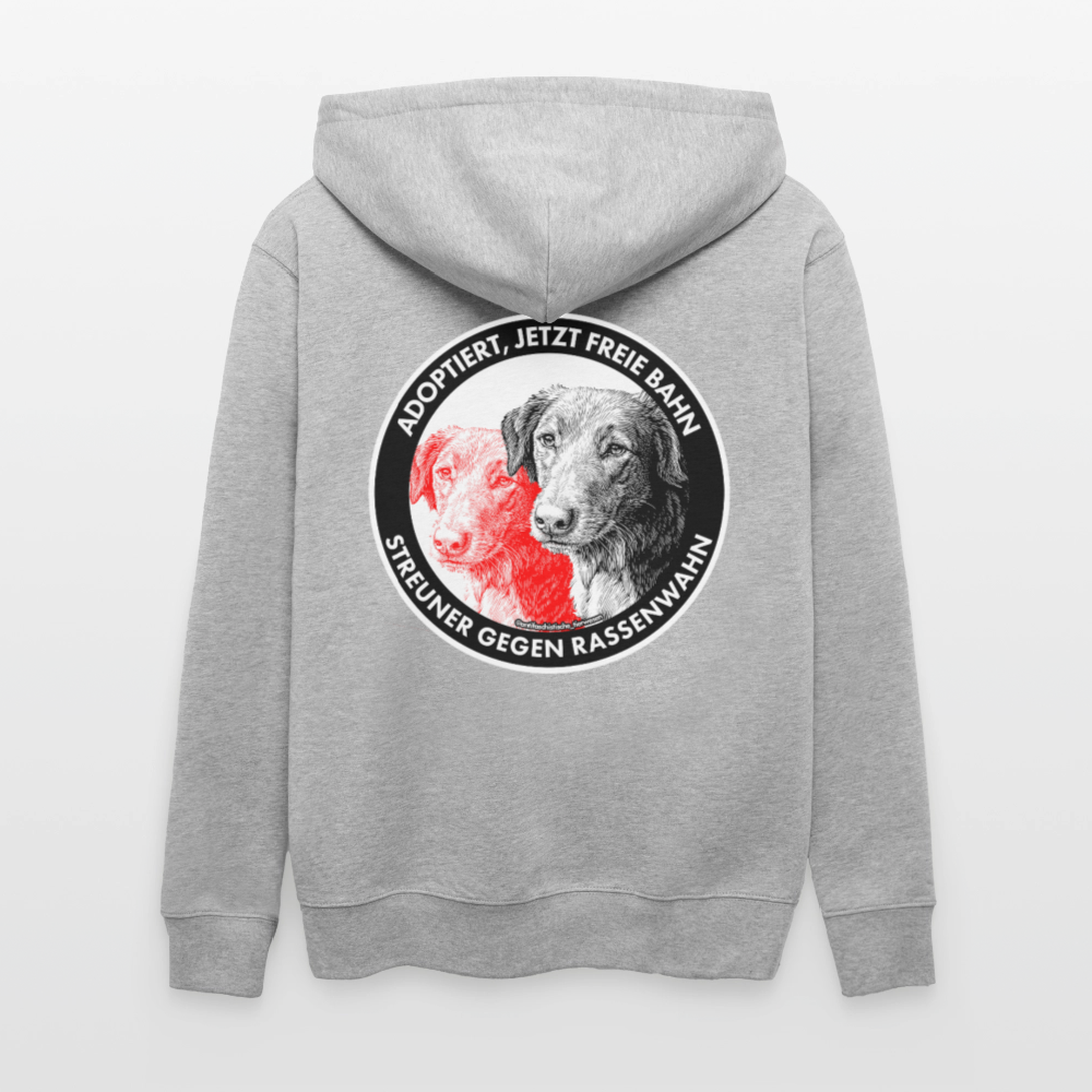 Streuner gegen Rassenwahn Kapuzenjacke - Unisex & Bio - Grau meliert