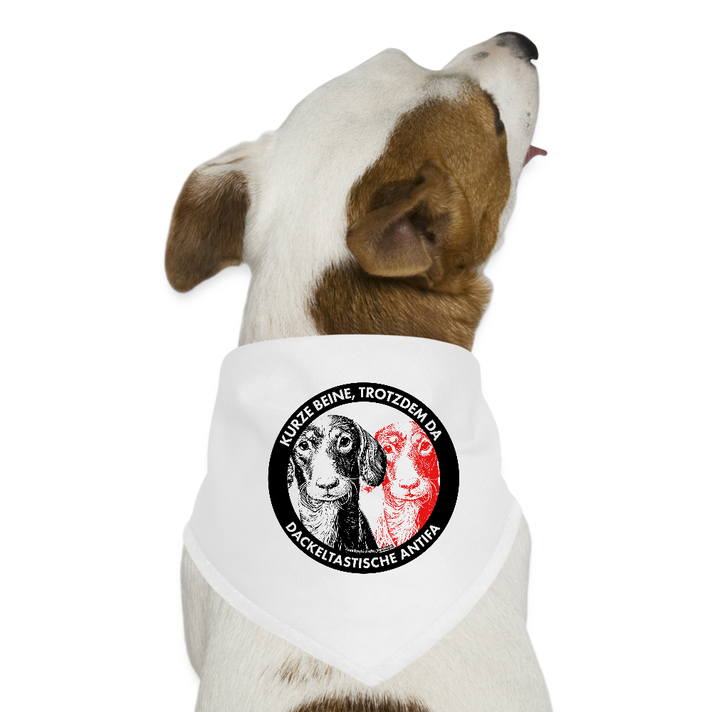 Dackeltastische Antifa Hunde-Bandana - Weiß