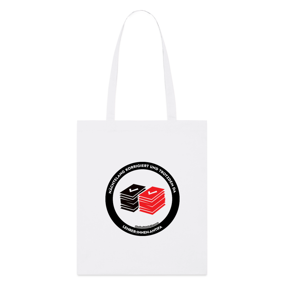Lehrer:innen-Antifa Stoffbeutel - Bio - Weiß