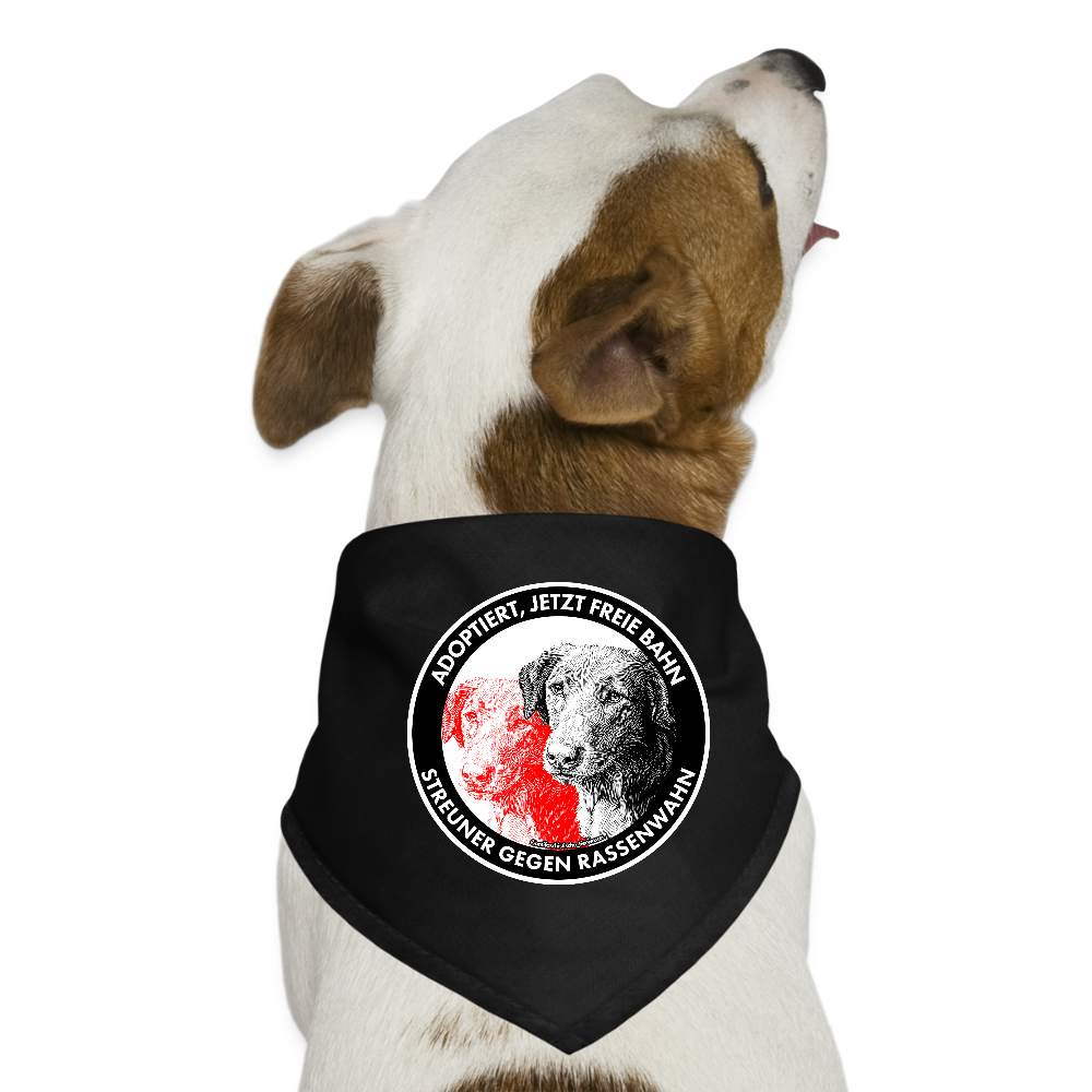 Streuner gegen Rassenwahn Hunde-Bandana - Schwarz