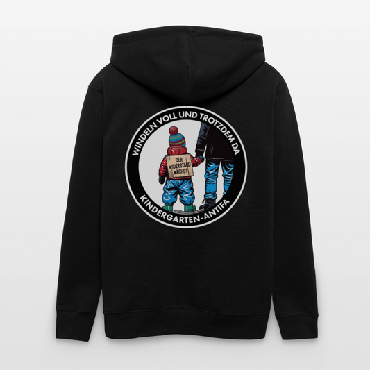 Kindergarten-Antifa Kapuzenjacke - Unisex & Bio - Schwarz