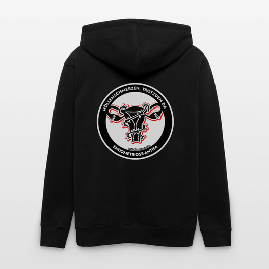 Endometriose-Antifa Kapuzenjacke - Unisex & Bio - Schwarz