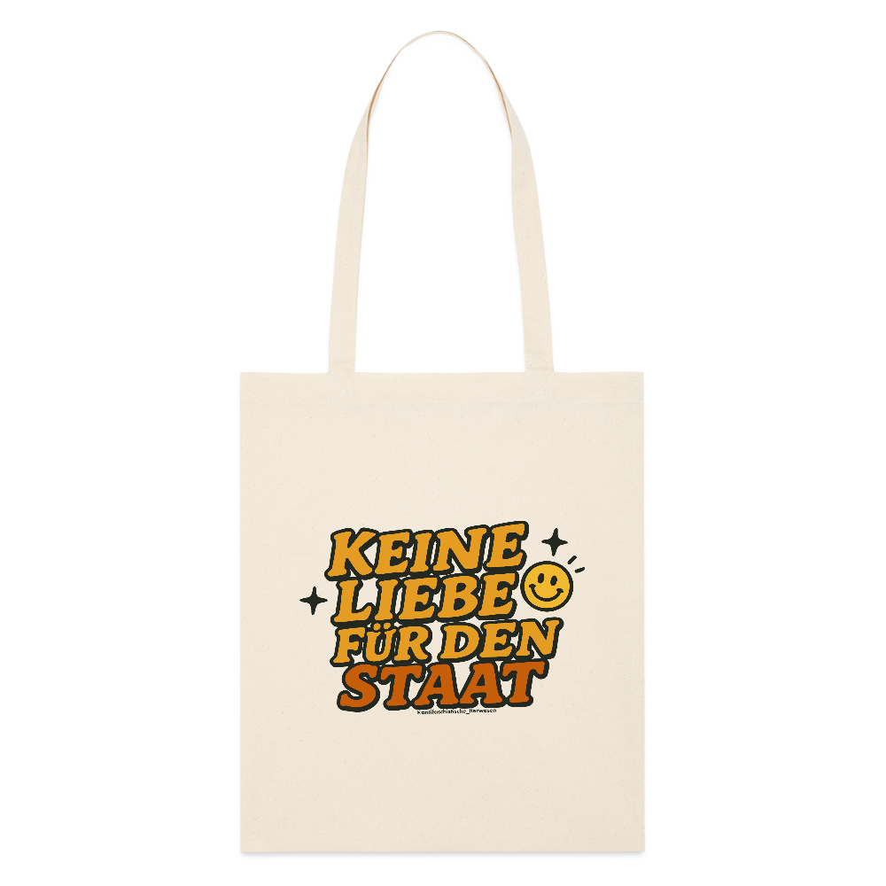 Keine Liebe für den Staat Stoffbeutel - Bio - Weißgrau