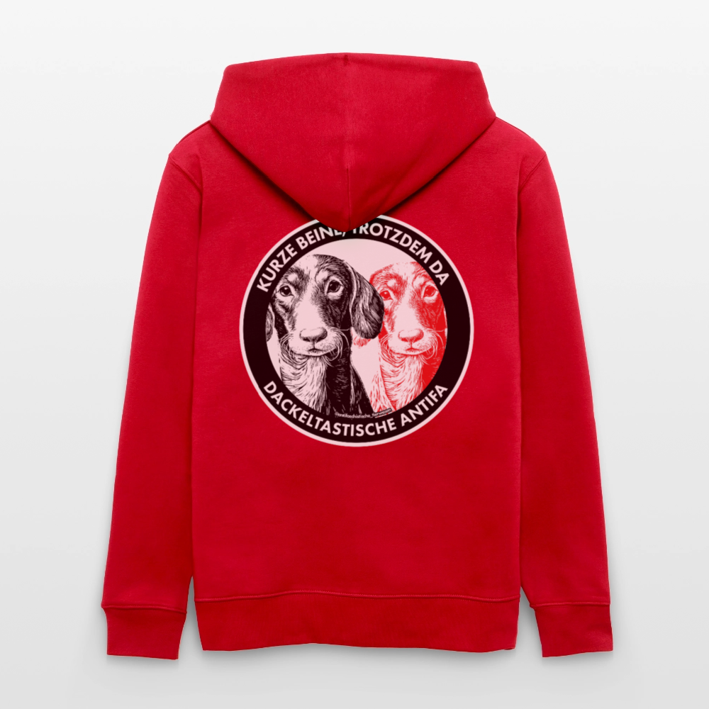 Dackeltastische Antifa Kapuzenjacke - Unisex & Bio - Rot