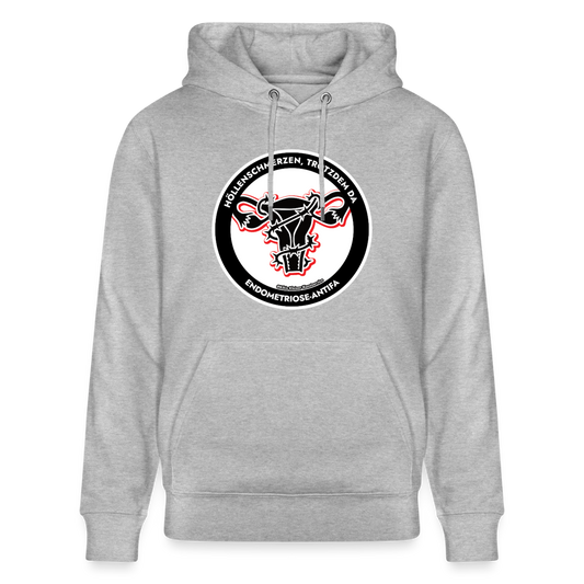 Endometriose-Antifa Hoodie - Unisex & Bio - Grau meliert