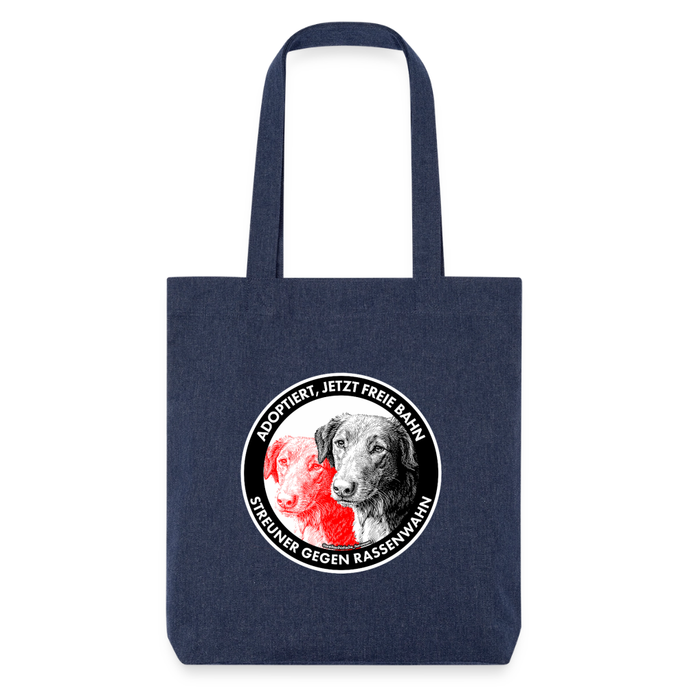 Streuner gegen Rassenwahn Stoffbeutel - Recycelt Heavyweight - melange Blue