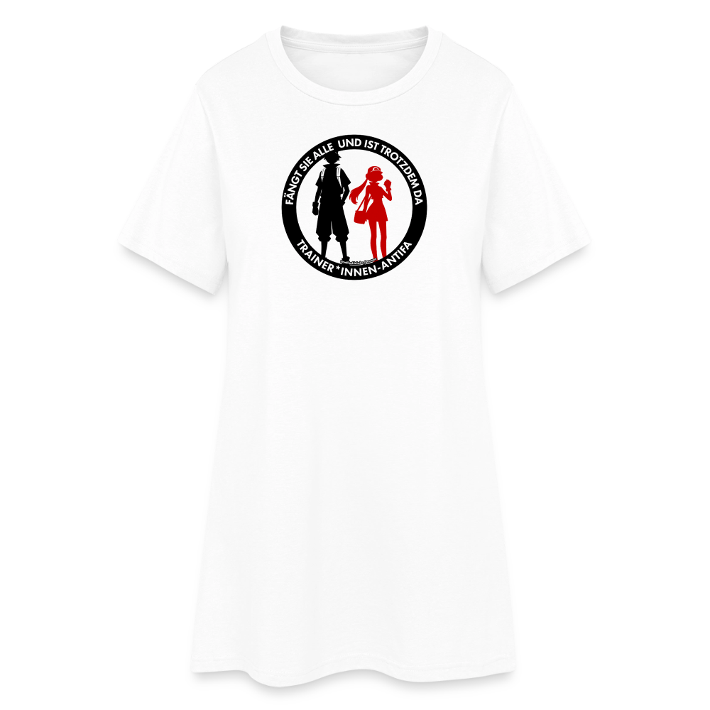 Trainer*innen-Antifa T-Shirt-Kleid - Weiß