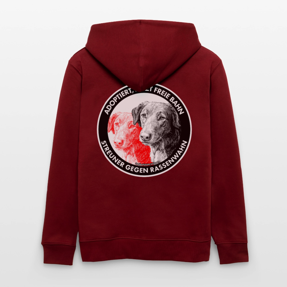 Streuner gegen Rassenwahn Kapuzenjacke - Unisex & Bio - Burgunderrot