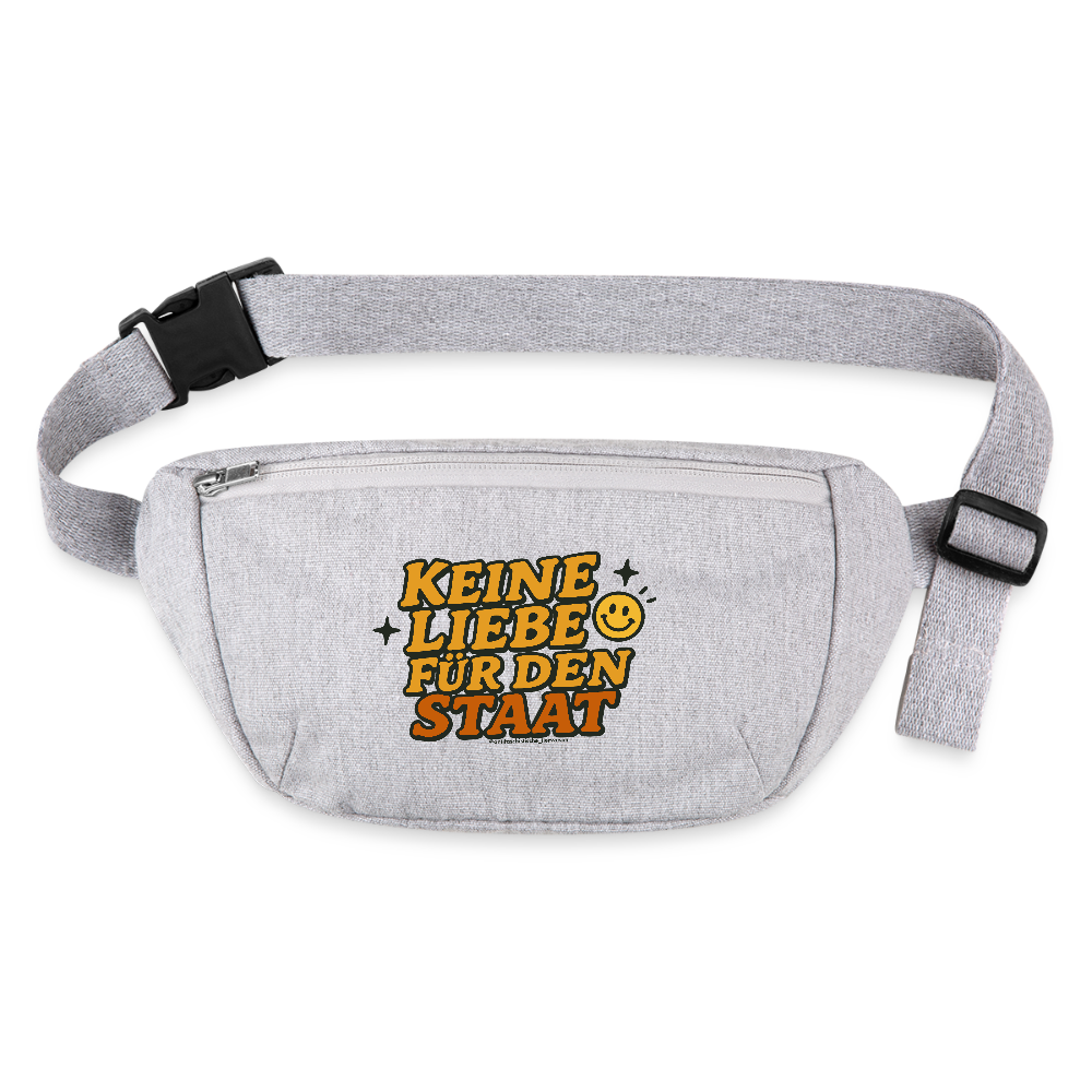 Keine Liebe für den Staat Gürteltasche - Bio - Grau meliert