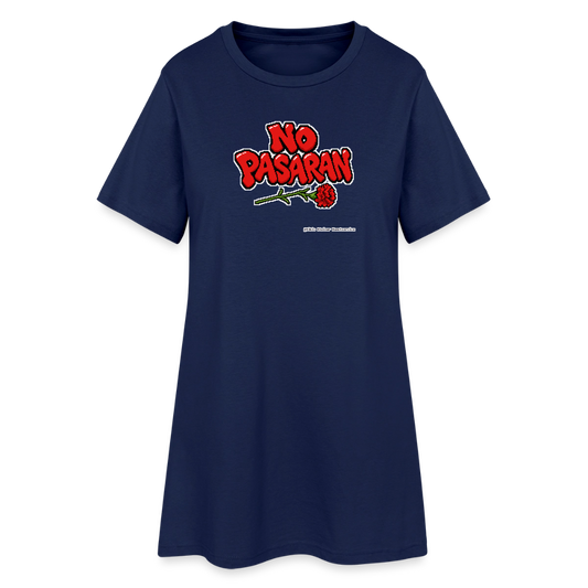 No Pasarán mit Nelke T-Shirt-Kleid - Light Navy
