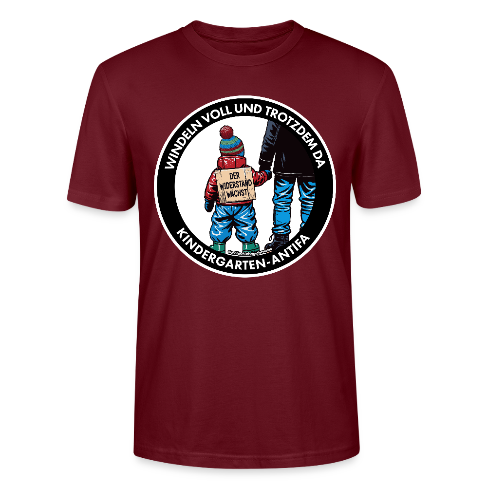 Kindergarten-Antifa T-Shirt - Unisex & Bio - Burgunderrot
