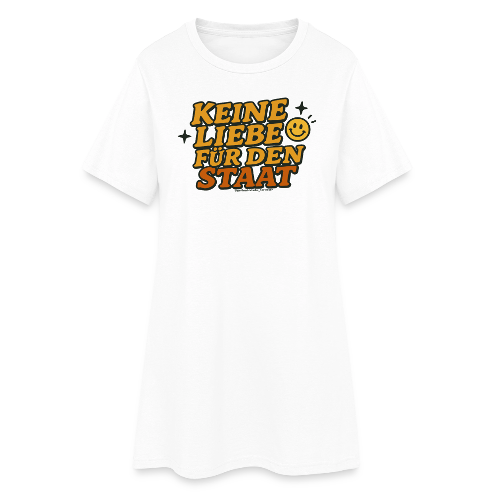 Keine Liebe für den Staat T-Shirt-Kleid - Weiß