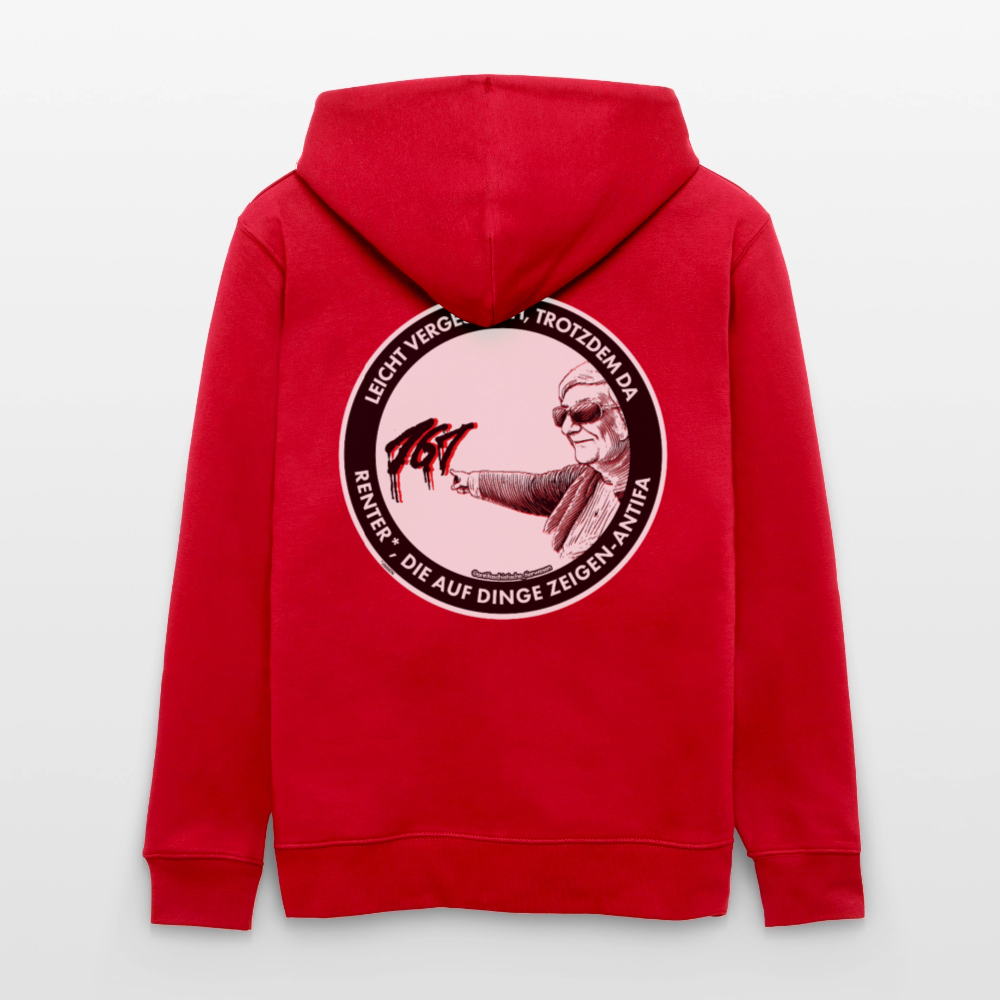 Rentner*innen-Antifa Kapuzenjacke - Unisex & Bio - Rot