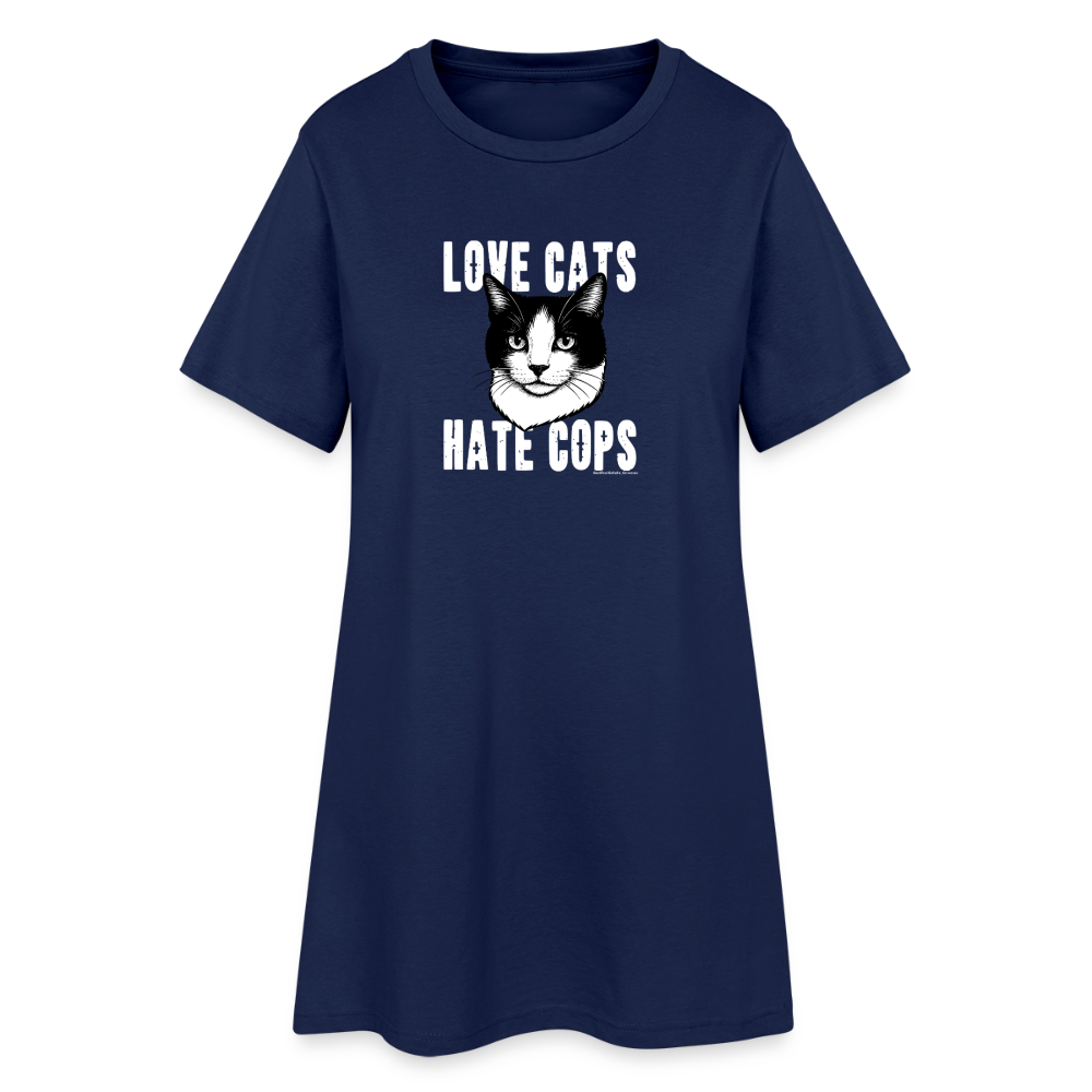 Love Cats T-Shirt-Kleid - Light Navy