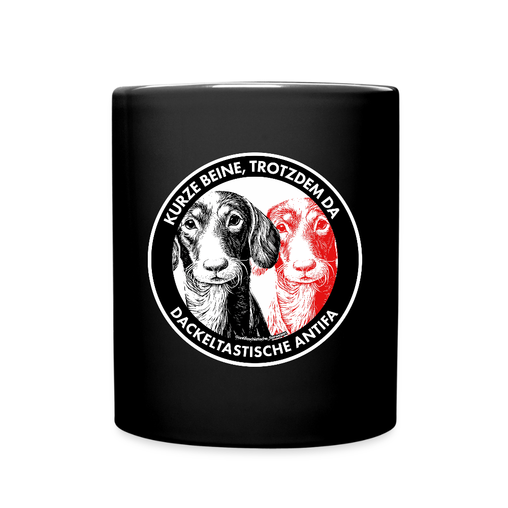 Dackeltastische Antifa Keramik-Tasse - Schwarz