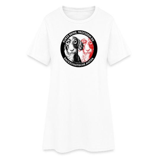 Dackeltastische Antifa T-Shirt-Kleid - Weiß