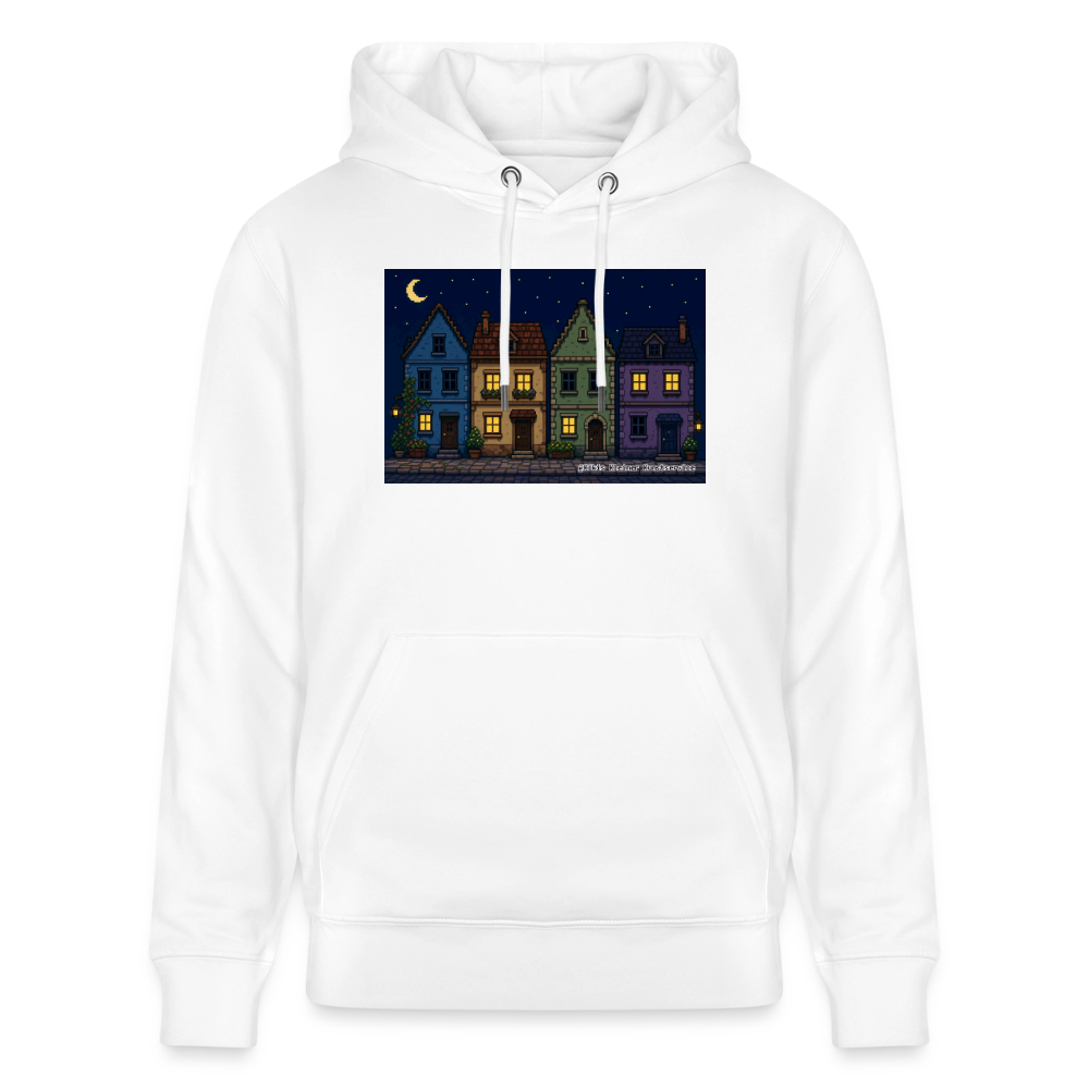 Häuser bei Nacht Hoodie - Unisex & Bio - Weiß