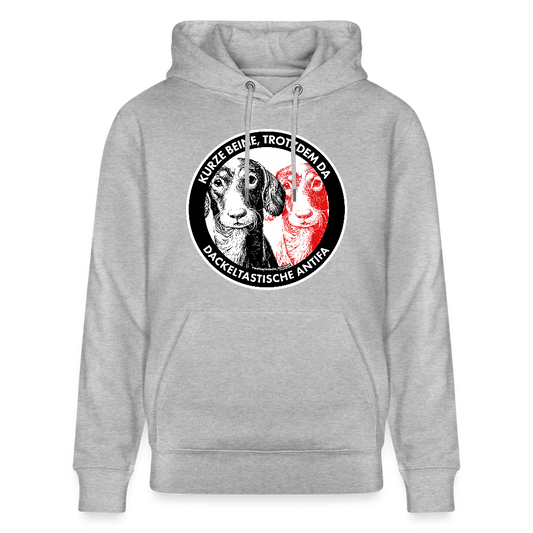 Dackeltastische Antifa Hoodie - Unisex & Bio - Grau meliert