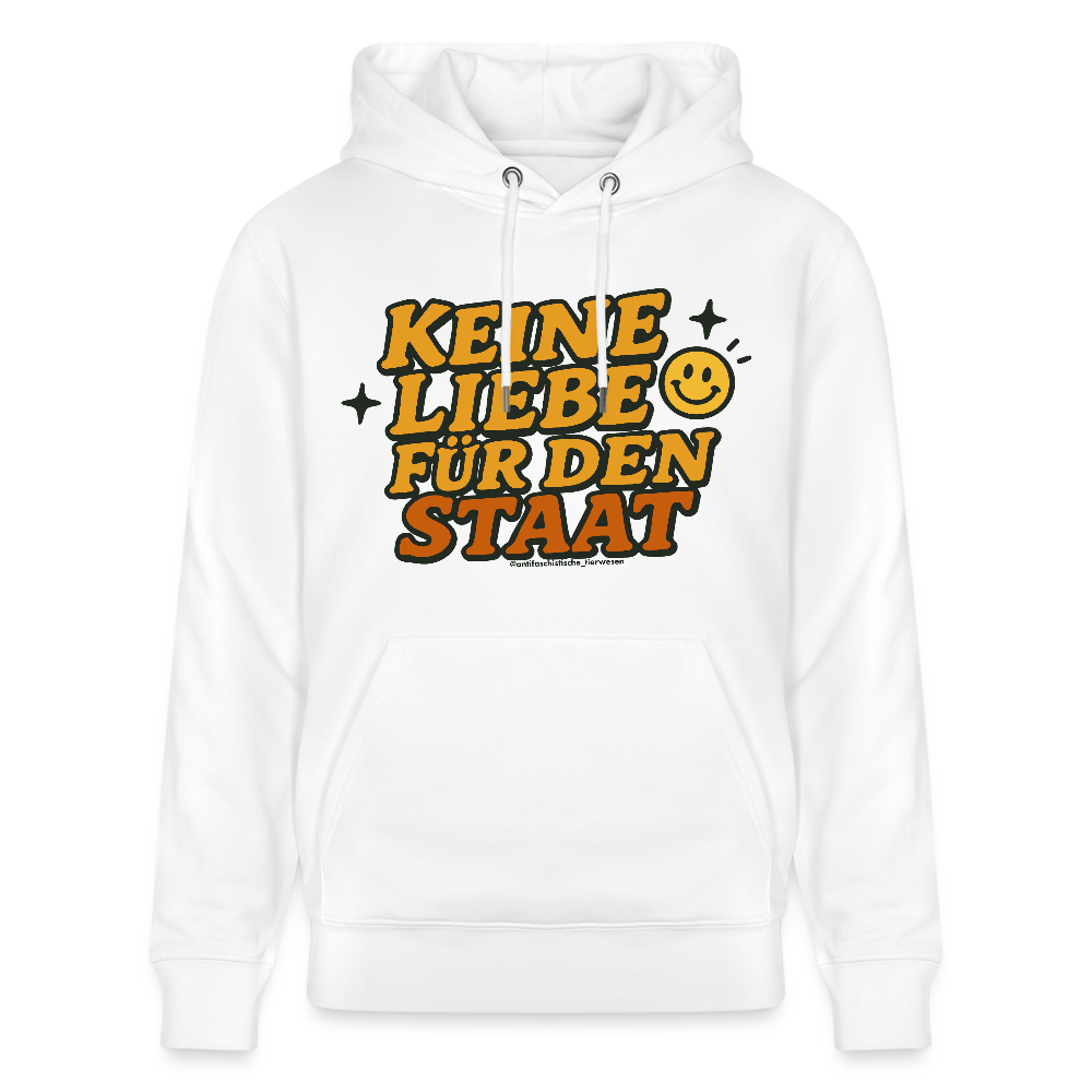 Keine Liebe für den Staat Hoodie - Unisex & Bio - Weiß