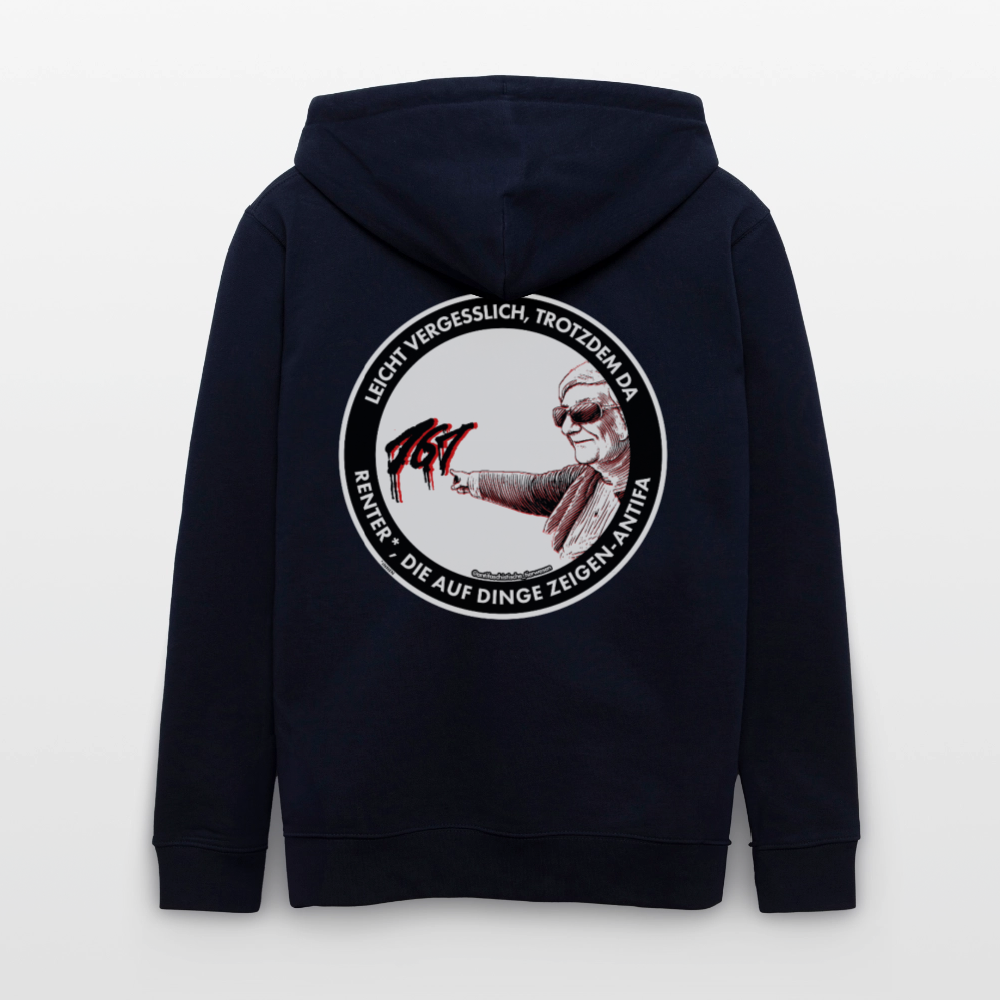 Rentner*innen-Antifa Kapuzenjacke - Unisex & Bio - Navy