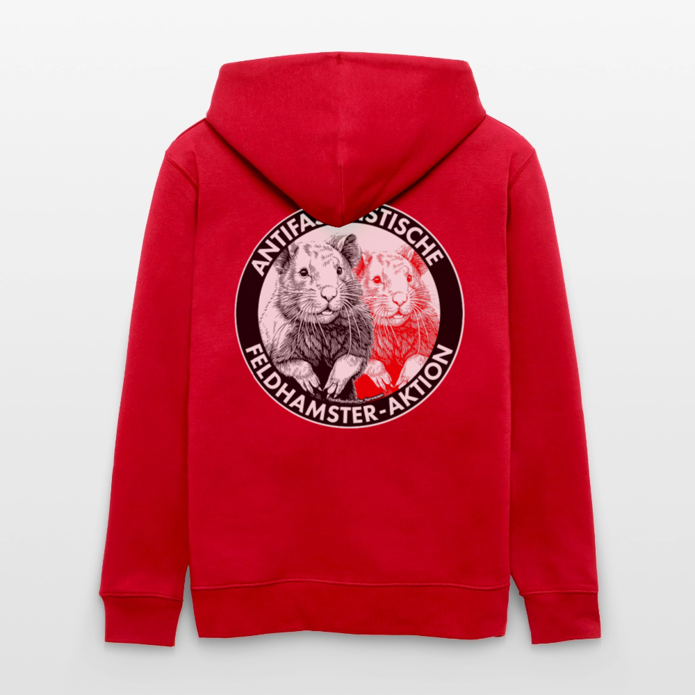 Feldhamster Kapuzenjacke - Unisex & Bio - Rot