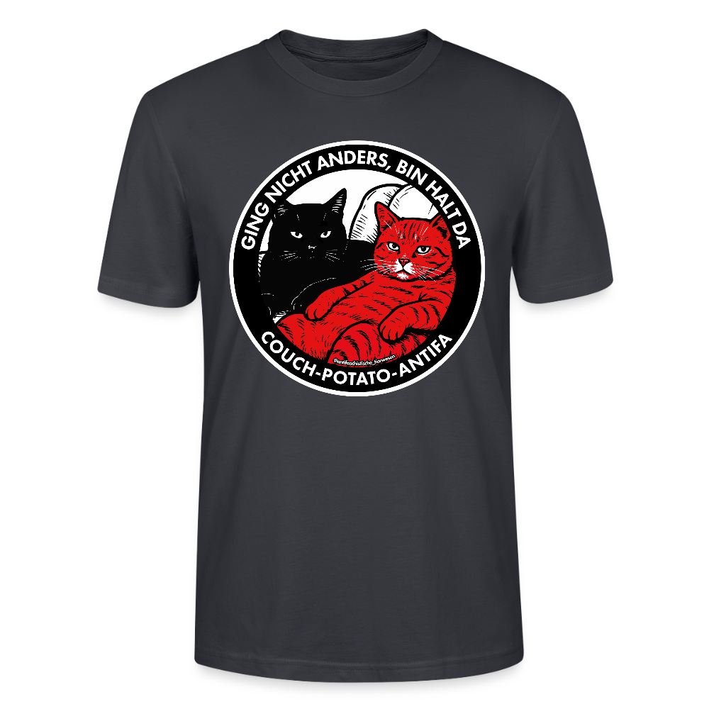 Couch-Potato-Antifa T-Shirt - Unisex & Bio - Dunkles Graublau