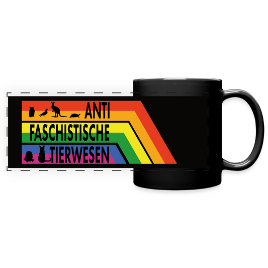 Antifaschistische Tierwesen Keramik-Tasse - Schwarz