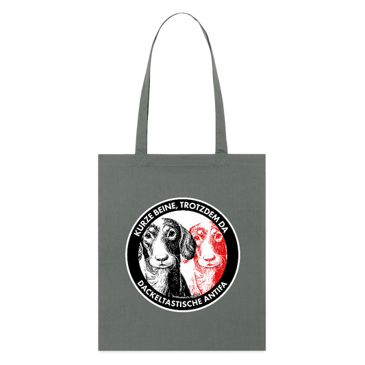 Dackeltastische Antifa Stoffbeutel - Unisex & Bio - Anthrazit
