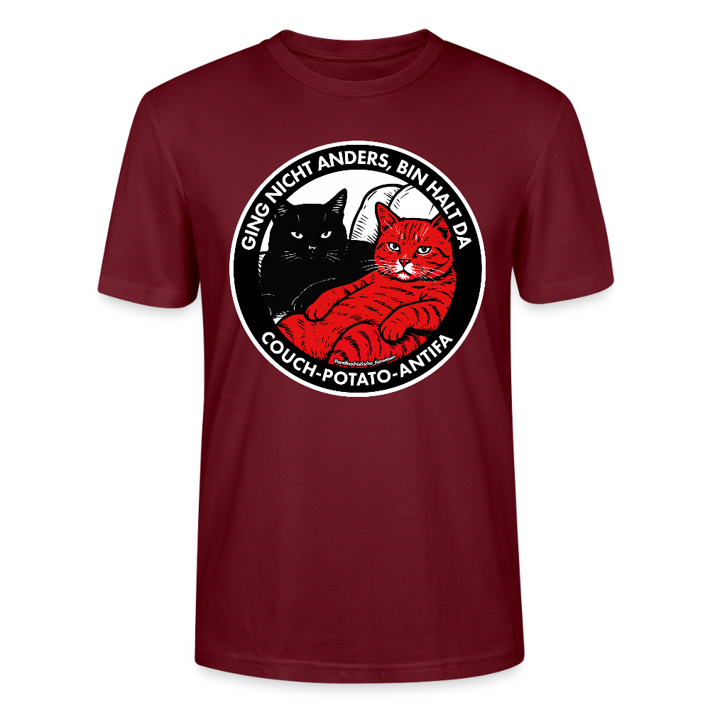 Couch-Potato-Antifa T-Shirt - Unisex & Bio - Burgunderrot