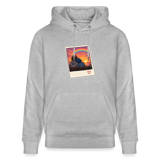 Polaroid Sonnenuntergang Hoodie - Unisex & Bio - Grau meliert