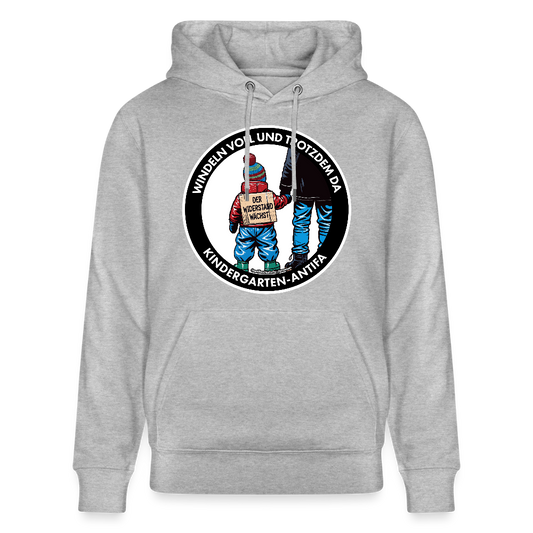 Kindergarten-Antifa Hoodie - Unisex & Bio - Grau meliert