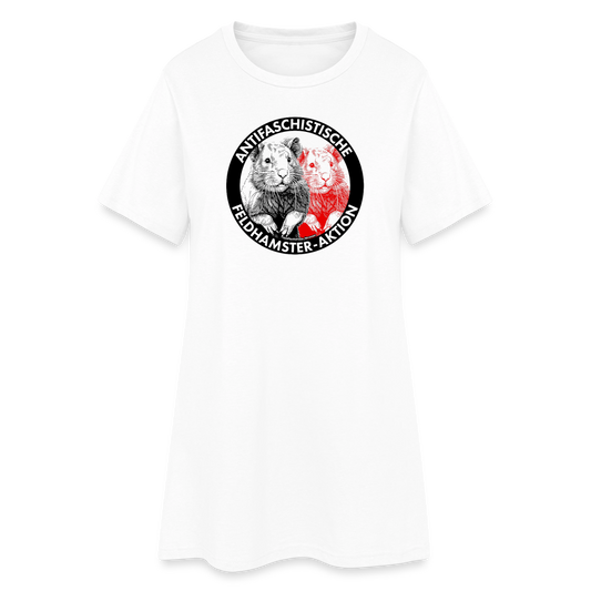 Feldhamster T-Shirt-Kleid - Weiß