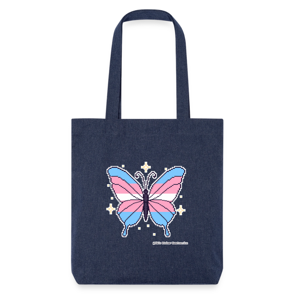 Trans-Schmetterling Stoffbeutel - Recycelt Heavyweight - melange Blue