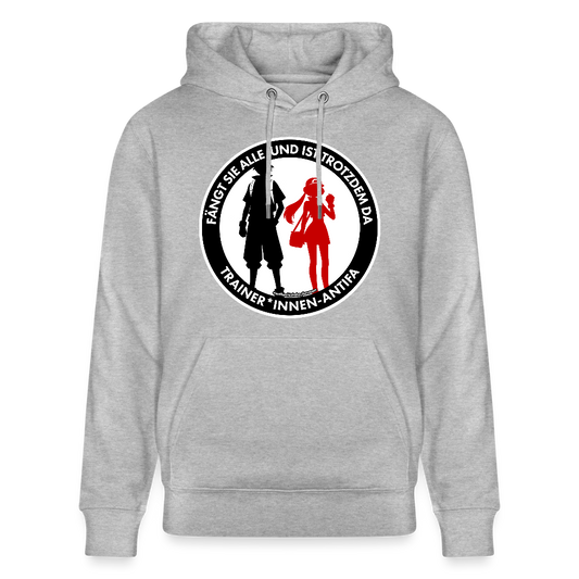 Trainer*innen-Antifa Hoodie - Unisex & Bio - Grau meliert