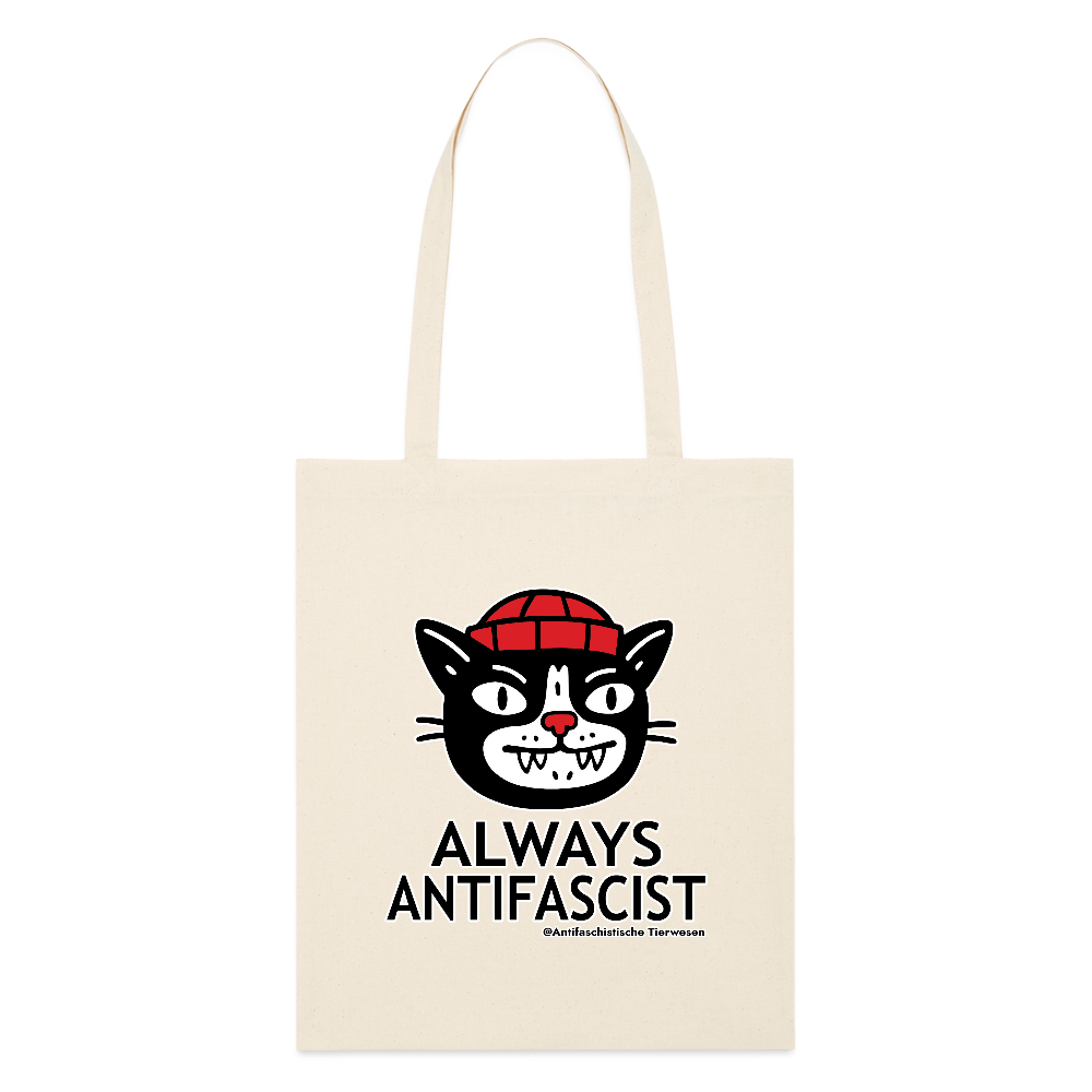 Always Antifascist Stoffbeutel - Bio - Weißgrau