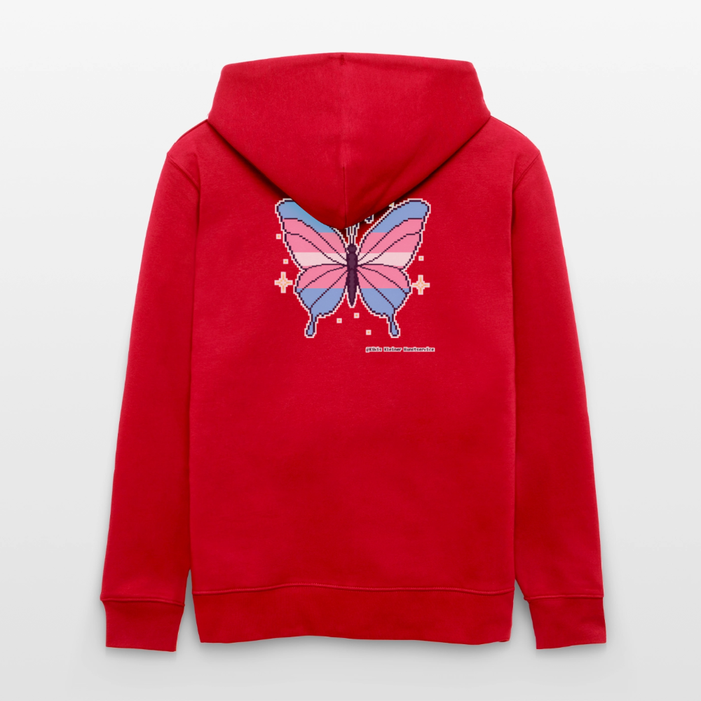 Trans-Schmetterling Kapuzenjacke - Unisex & Bio - Rot