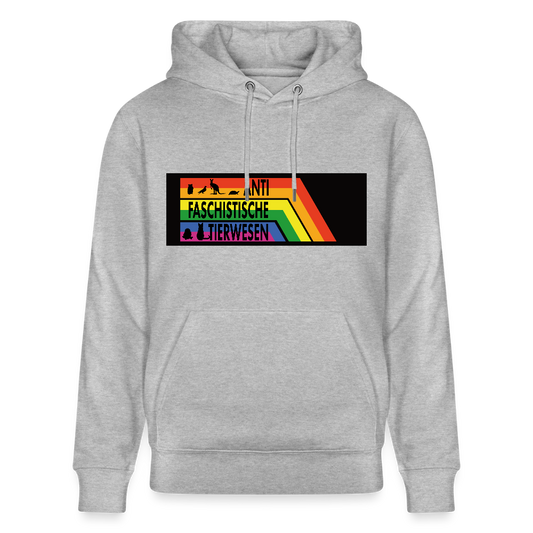 Antifaschistische Tierwesen Hoodie - Unisex & Bio - Grau meliert