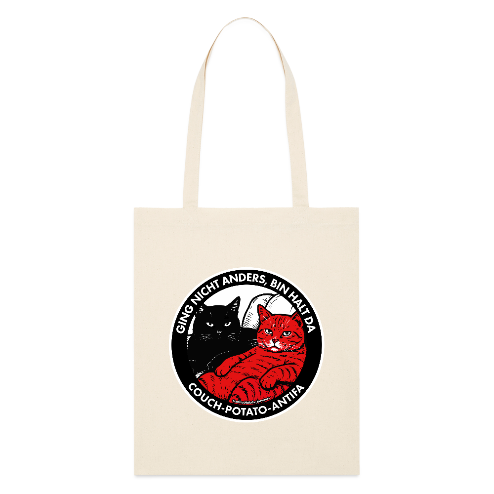 Couch-Potato-Antifa Stoffbeutel - Bio - Weißgrau