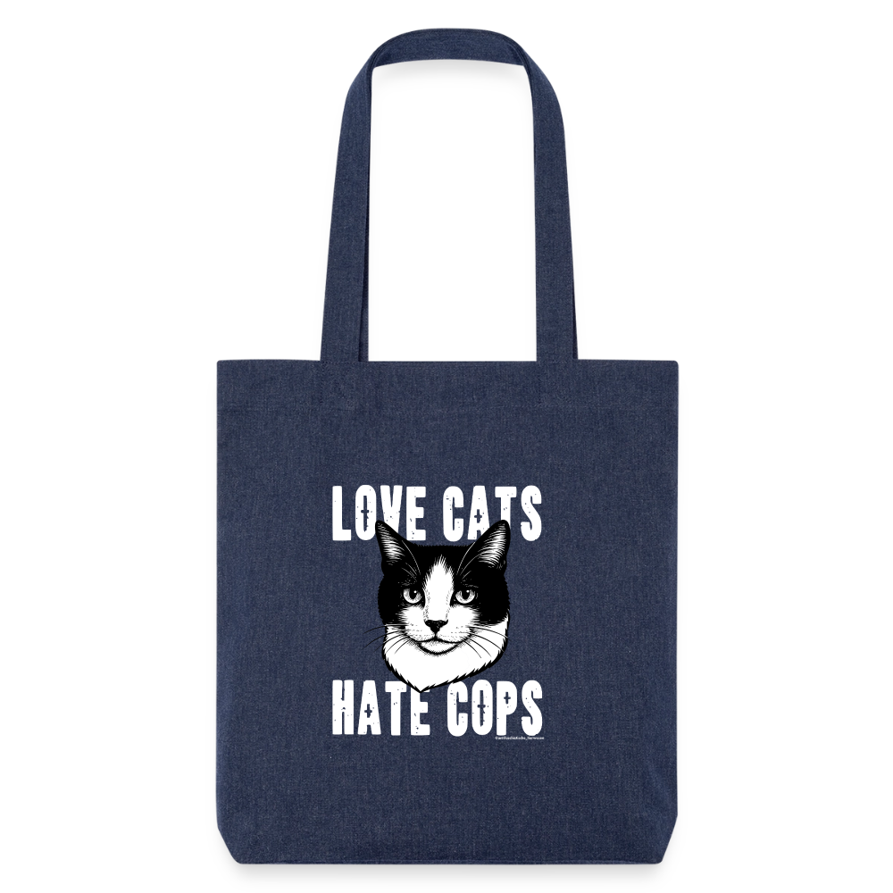 Love Cats Stoffbeutel - Recycelt Heavyweight - melange Blue
