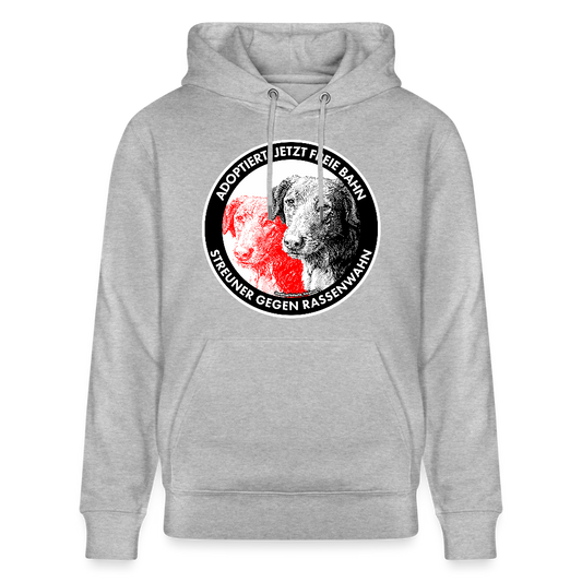 Streuner gegen Rassenwahn Hoodie - Unisex & Bio - Grau meliert