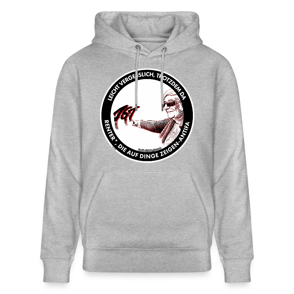 Rentner*innen-Antifa Hoodie - Unisex & Bio - Grau meliert
