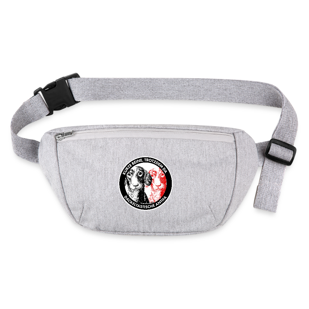 Dackeltastische Antifa Gürteltasche - Bio - Grau meliert