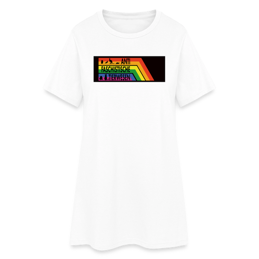 Antifaschistische Tierwesen T-Shirt-Kleid - Weiß