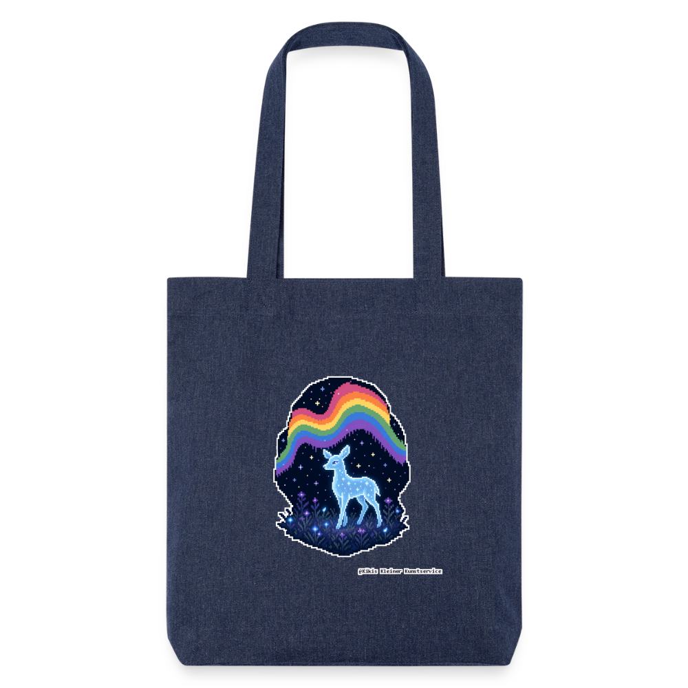 Reh im Polarlicht Stoffbeutel - Recycelt Heavyweight - melange Blue